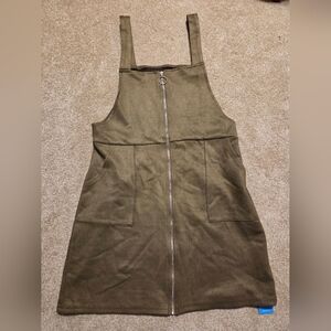 Cupshe Olive Mini Dress with Front Zipper